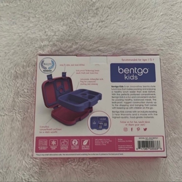 Bentgo Kids Durable & Leak-Proof Lunch Box In a right Pink/Purple - Picture 4 of 11